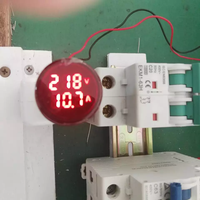 Panel Meter tampilan LED & Ammeter AC, 3 in 1 0-100A/7-480VAC/-30-120C frekuensi saat ini untuk penggunaan Rumah & Industri