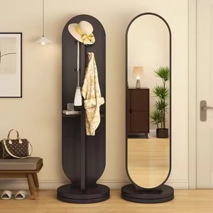 Miroir rotatif <span class=keywords><strong>en</strong></span> verre fait main avec support mural <span class=keywords><strong>en</strong></span> bois pour chambre à coucher, salon, miroir sur pied - Product Image 4