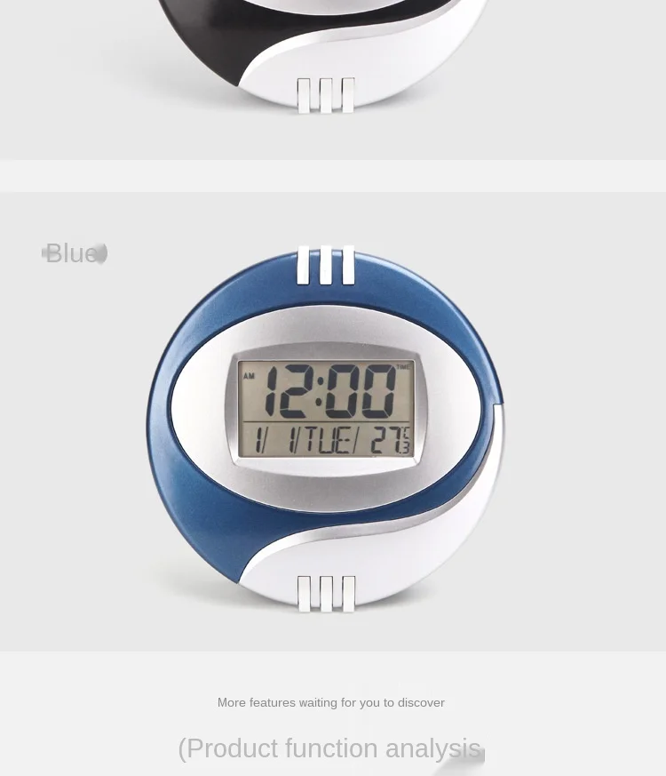 Reloj despertador silencioso, dispositivo electrónico con pantalla Lcd y temperatura