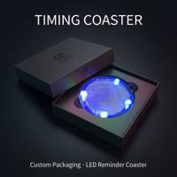 Sous-verre intelligent LED avec minuteur pour boissons, 4 LED de rappel, logo personnalisé, sous-verres pour bureau, maison, hôpital, cadeau promotionnel