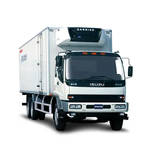 ISUZU FVZ รถบรรทุกห้องเย็น6ล้อระบบทำความเย็น Thermo King รถบรรทุกตู้เย็นสำหรับขาย