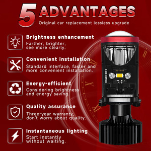 Ampoule de phare LED H4 série <span class=keywords><strong>JHS</strong></span> Y8 avec mini projecteur intégré, faisceau Hi/Lo, étanche, kit de conversion pour phare de camion et de voiture - Product Image 2