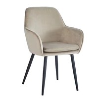 Chaise de salle à manger en velours à dossier bas, empilable, légère, de style rustique et luxueux, pour bureau à domicile et cuisine.