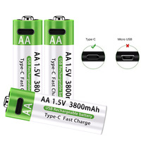 Batería de Litio Recargable USB Tipo-C de 1.5V, Venta Caliente, Carga Rápida de Fábrica OEM para Dispositivos Electrónicos