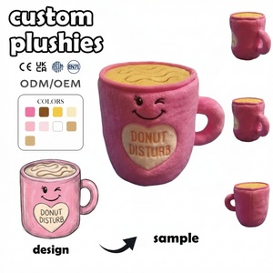 Diseño de Muñeco de Peluche Personalizado, Altamente Detallado, con Forma de Taza de Café Donut Disturb, Mercancía de Marca para Cafeterías, Juguetes de Peluche Personalizados - Product Image 1