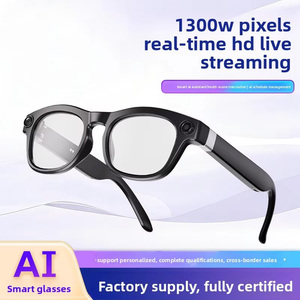 Lunettes Intelligentes IA 1300W 13MP HD pour Streaming <span class=keywords><strong>en</strong></span> Direct <span class=keywords><strong>en</strong></span> <span class=keywords><strong>Ligne</strong></span>, Contrôle Tactile, Réseau Autonome <span class=keywords><strong>en</strong></span> un Clic, Temps Réel - Product Image 1