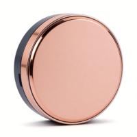 Boîtier rond de luxe en or rose pour fard à paupières, conteneur vide pour poudre libre, emballage cosmétique pour blush avec miroir
