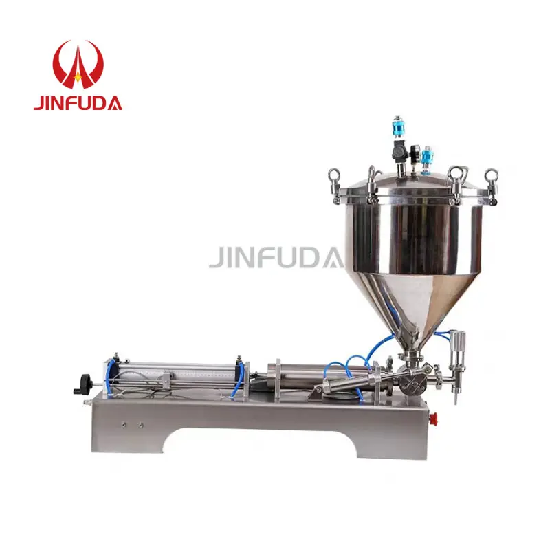 Live stream pneumatic single nozzle piston viscous thick liquid filler filling machine for yogurt cream honey jam paste bottles