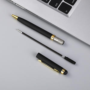 Stylo publicitaire en métal avec stylet, stylo à bille pour hôtel avec stylet, toucher doux, logo personnalisé - Product Image 6