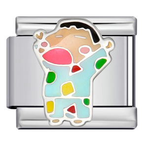 Breloques modulaires DIY en acier inoxydable pour bracelet, avec personnages de dessins animés tendance (Shin Chan), breloques italiennes en émail, bijoux - Product Image 4