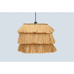 Lustre moderne en raphia, luminaire suspendu au plafond, décoration murale artistique, décoration intérieure, abat-jour, cadeau - Product Image 3