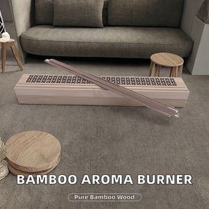 Boîte à encens en bambou naturel écologique du Cambodge, brûleur d'encens carré ajouré en bois, support pour bâtonnets d'encens Oud et bois de santal - Product Image 2