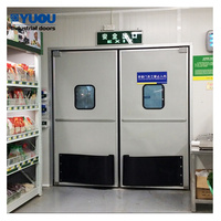 Porte battante de restaurant en acier inoxydable, PVC ou PE, simple ou double feuille
