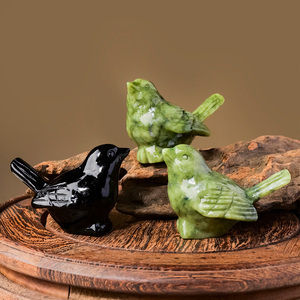 Statue d'oiseau <span class=keywords><strong>en</strong></span> <span class=keywords><strong>jade</strong></span> Xiuyan naturel sculptée à la main, cristal de guérison, pierre précieuse, décoration d'intérieur, cadeau, vente <span class=keywords><strong>en</strong></span> gros - Product Image 3