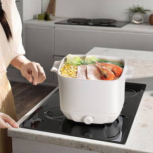 Cuisinière électrique domestique fendue avec bouton réglable chauffant, marmite à ragoût de 2L, cuisson électrique pour une <span class=keywords><strong>personne</strong></span>, <span class=keywords><strong>cuiseur</strong></span> à riz instantané pour nouilles - Product Image 4