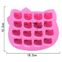Moule à gâteau en silicone de qualité alimentaire Happy 16 Cat Heads pour décoration de gâteaux, chocolat, gelée, HP001, emballage en vrac