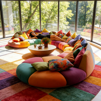 Canapé modulaire arc-en-ciel de luxe moderne, meubles de salon, grand canapé rond incurvé en tissu, causeuse en velours, sur mesure