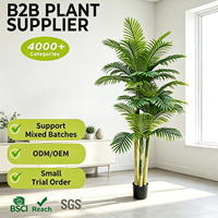 Pohon Palem Areca Buatan Berbulu 6.6ft, Pohon Palsu dalam Pot Ramah Lingkungan dan Ringan untuk Lobi Resort, Restoran, Teras