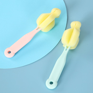 Baby Bottle Cleaning Brush Sponge Head Pink Green Blue For Nipple And Bottle Cleaning <b>Tool</b> - Product Image 2