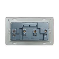 SUMMAO Prise murale électrique double 13 A avec interrupteur 2 voies, panneau en verre noir, norme britannique