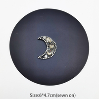 Prêt à expédier personnalisé cousu à la main sur la lune cristal perle Applique Patch broderie à la main 3d perlé croix patchs pour sacs à vêtements