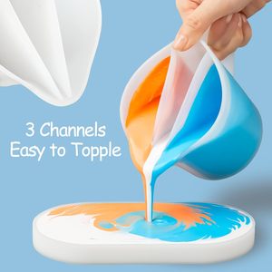 سيليكون سبليت لطلاء الراتنج صب 17 أونصة-3 قنوات راتنج خلط الحرف اليدوية مقسمة - Product Image 5