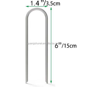Clous en U <span class=keywords><strong>pour</strong></span> la fixation du paillis de jardin, outil <span class=keywords><strong>pour</strong></span> film de serre, toile de sol, pare-soleil, film plastique, clou de sol - Product Image 2