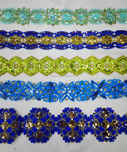 ديكور ملون DIY تطريز دانتيل لفستان حزام مزين بأحجار الراين الأفريقي دانتيل - Product Image 2