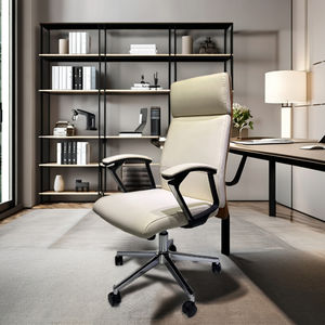 Nhà khách sạn Văn phòng điều Hành Quản Lý Ông Chủ xoay Chức năng ghế máy tính bảng lưới PU ghế da với Chrome kim loại cơ sở - Product Image 1