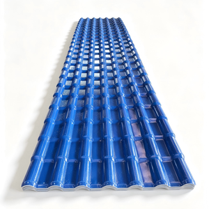 Teja de PVC Estilo Español R1050, Lámina de Resina ASA, Impermeable, Protección UV, Color <span class=keywords><strong>Azul</strong></span>, para Techos de Villas - Product Image 1