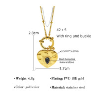 Charme Vintage Métal Coeur Pendentif En Acier Inoxydable Collier Chaîne En Or Collier De Mode France Bijoux À La Mode Bijoux