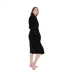 Custom Multicolor Thick Plush Flannel Bathrobes For Hotel Luxury Quality Shower Woman Man Black Coral Fleece Bathrobe