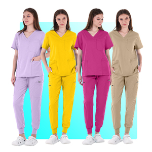 ชุดสครับสำหรับโรงพยาบาลพยาบาลชุดสูทเสื้อและล่างของผู้หญิงดีไซน์พรีเมียม - Product Image 1