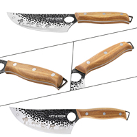 Couteau de Chef Viking fait à la main 6 pouces couteau à désosser de boucher en acier au carbone forgé couteau d'abattage de Camping de cuisine en acier inoxydable pour la viande