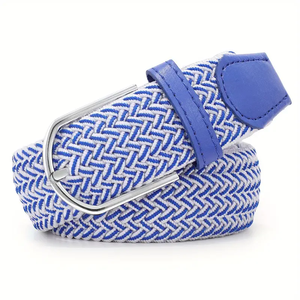 Ceintures de golf unisexes personnalisées avec logo de l'équipe sportive Ceinture en polyester tissé élastique multicolore Boucle en métal-OEM IVA-C-G-46 Club de golf - Product Image 2