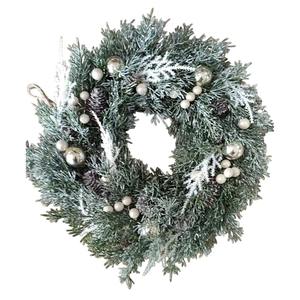 Ghirlanda con vischio verde e bacche, diametro 32 cm, altezza 8 cm - Product Image 1