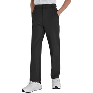 Pantalon de golf Qbk pour garçons, séchage rapide, extensible, chino, devant plat, léger, taille haute, uniforme scolaire, pantalon de sport, 2T 18Y - Product Image 1