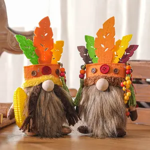 Venta al por mayor el Día de Acción de Gracias de Mauricio Gnome para el Festival de la cosecha Rudolph sin rostro muñeca decoración de la Mesa