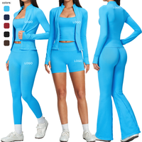 Culottes moulantes pour femmes, shorts de yoga sans couture, sous-vêtements pour femmes et jeunes filles, vêtements de sport d'hiver, pantalons à jambes larges et veste à logo