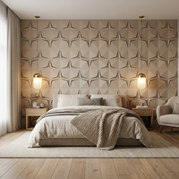 Grand panneau décoratif mural étanche 3D en bois massif Design ondulé motif géométrique panneau de densité moderne ménage