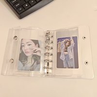 Mini album photo coloré en PVC à feuilles mobiles, carnet de notes, classeur transparent à 6 trous, pochette pour cartes
