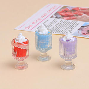 Adornos en miniatura comida <span class=keywords><strong>Mini</strong></span> resina bebida batido taza simulación helado modelo juguetes bebida jugar casa de muñecas Accesorios - Product Image 4