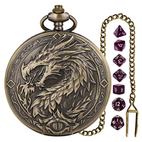Faveurs de fête, mini jeu de dés en acrylique dans une boîte à dés de dragon cracheur de feu/grande boîte à dés de poche en métal pour les jeux de rôle de société D-N-D