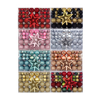 Lot de 101 Pièces 3-6 cm, Emballage Boîte PVC, Boules de Noël Or Vif Mat Évidées, Ornements et Décorations pour Sapin