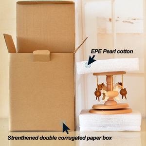 Boîte à <span class=keywords><strong>musique</strong></span> carrousel de Noël en bois, design personnalisable avec horloge coucou, idéale pour la décoration de la maison et les cadeaux de Noël - Product Image 3