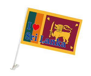 Drapeau de fenêtre de voiture personnalisé en usine, en polyester écologique, imprimé numériquement, avec clips au dos, pour événements (Allemagne, Sri Lanka, Russie) - Product Image 2