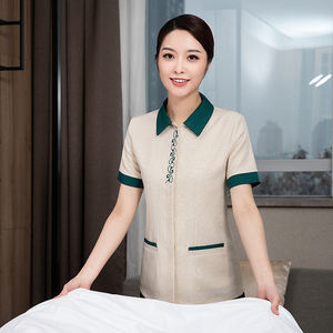 Uniformes de Personal de Limpieza para Hotel Daisy de Touchhealthy Supply, 100% Algodón, Tallas L-5XL, Verano, Unisex - Product Image 6