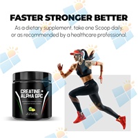 Créatine monohydrate Alpha GPC en poudre, formule personnalisée, marque privée OEM/ODM, complément alimentaire pour hommes et femmes, formule énergie et concentration.