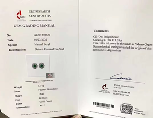 Pendientes de Oro Blanco de 18K con Esmeralda Verde Natural de 1.38CT, Certificados por GRC, Decorados con Diamantes Laterales Brillantes - Product Image 6