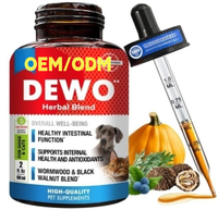 Échantillons gratuits Dewo Herbal Cleanse pour chiens et chats Suppléments de gouttes liquides avec soins de digestion à l'origan et aux graines de citrouille